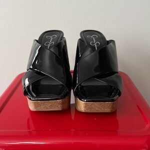 Jessica Simpson Black Slip on Wedges